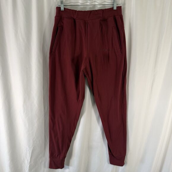 Alphalete Pants - Alphalete Joggers Women's Medium Red Pull On Drawstring Zip Pockets 29.5" Inseam